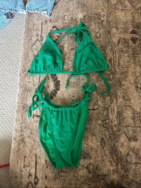 wild fable Green Triangle String Bikini